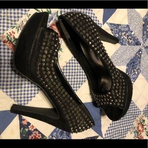 Candies studded Peep toe heels